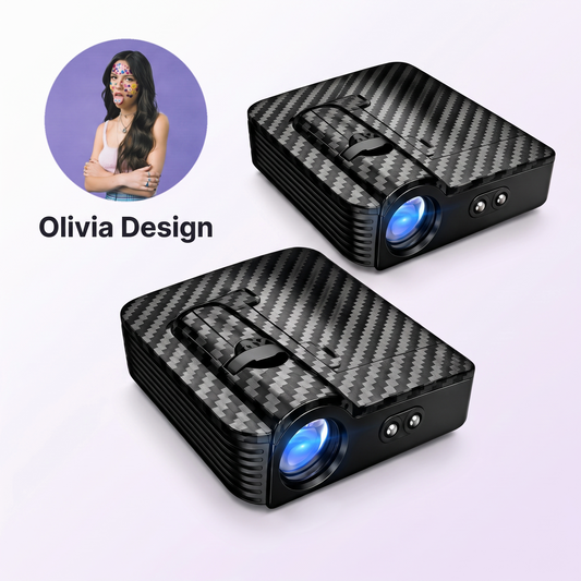 Two LED door projectors with the Olivia design